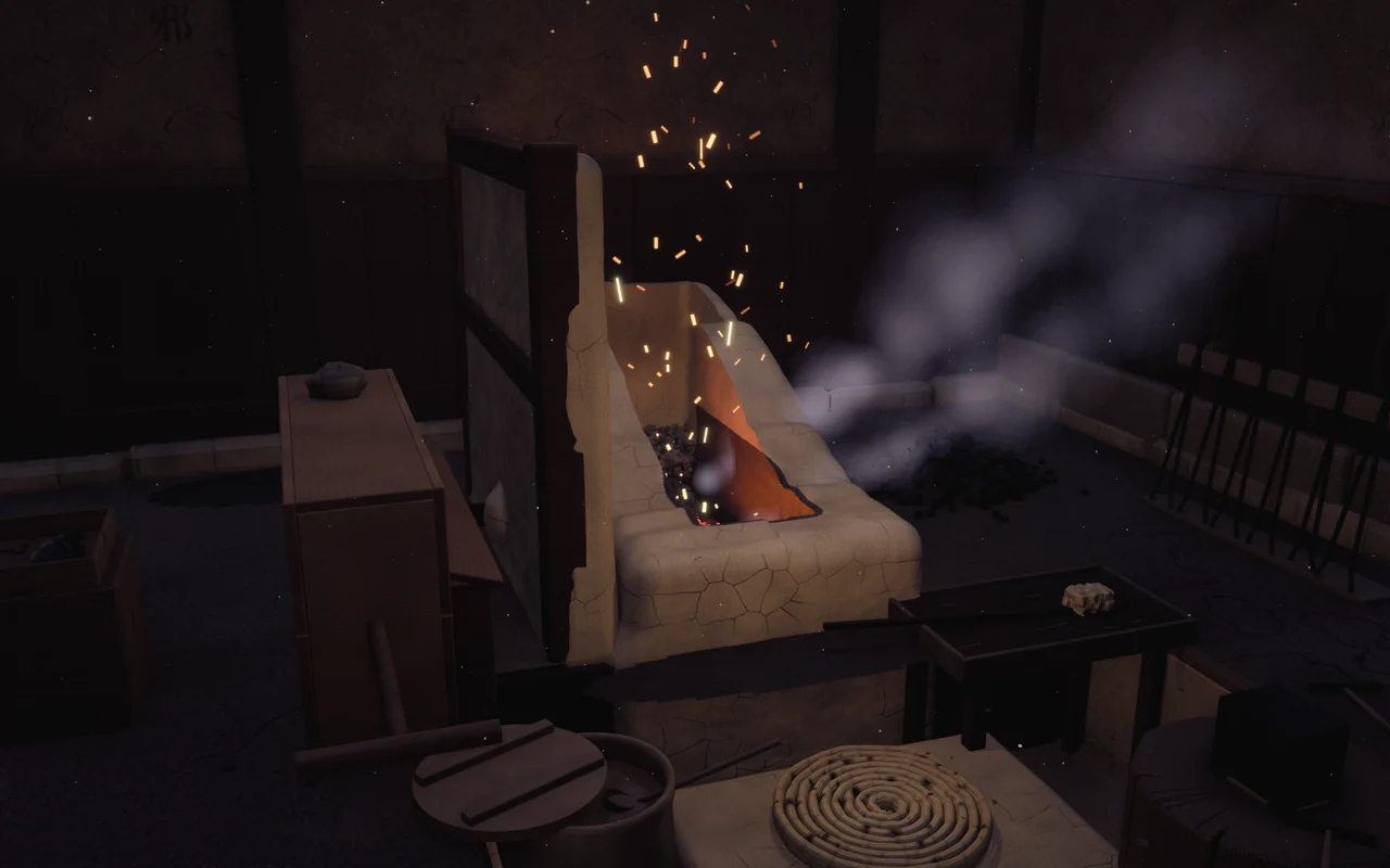The new forge: the hearth inside the kajiba. HAMON Engine render, work in progress.